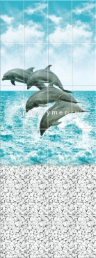 Океан дельфины (узор 4 панели)